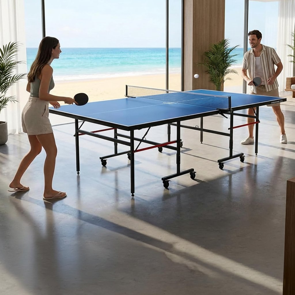 STIGA Advantage Series Indoor Ping Pong Table, Foldable Table Tennis Table - 13, 15, 18, and 25Mm Tabletops - Quickplay 10 Minute Assembly - Playback Mode - Recreational- to Tournament-Level