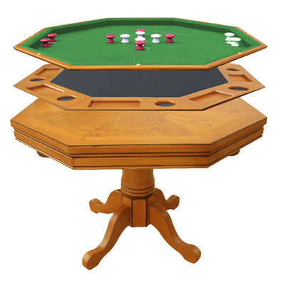Kingston Oak 3-in-1 Poker, Dining & Bumper Pool Table