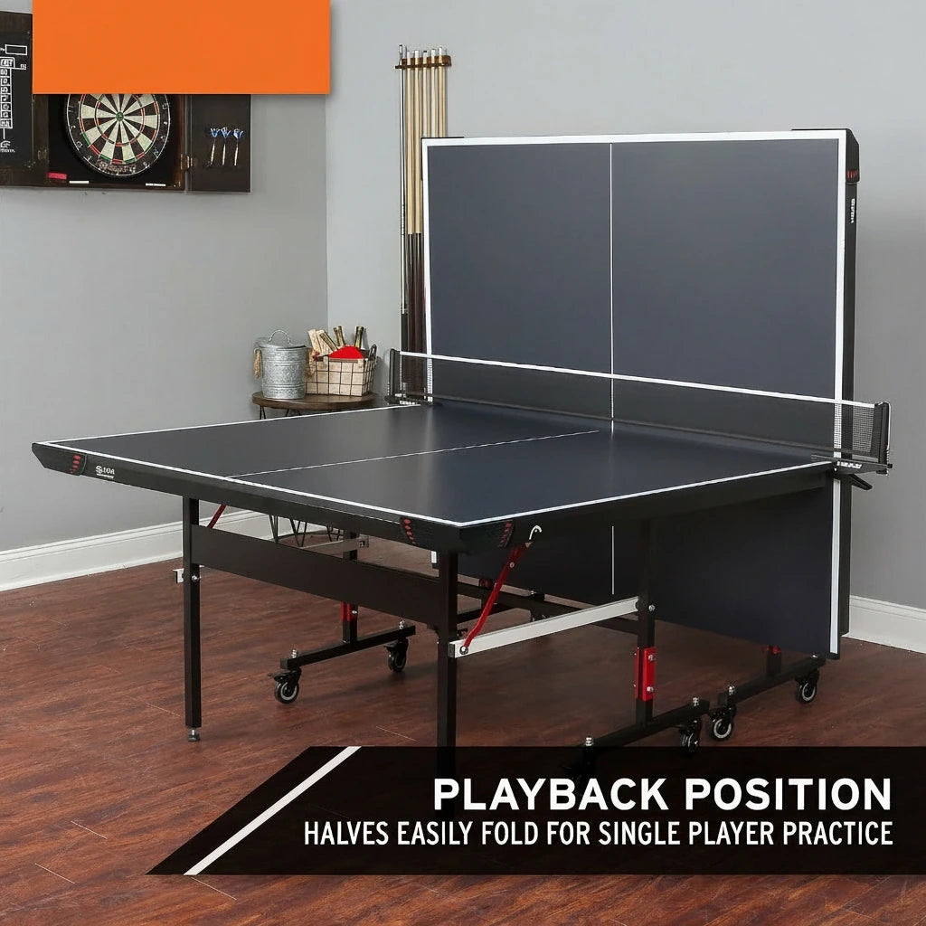 Summit USA Indoor Table Tennis Table, Competition Grade Net, 10 Minute Easy Set up – Ping Pong Table with Playback Mode — product view 4