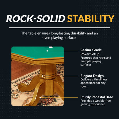 Kingston Oak 3-In-1 Poker Table — product view 3
