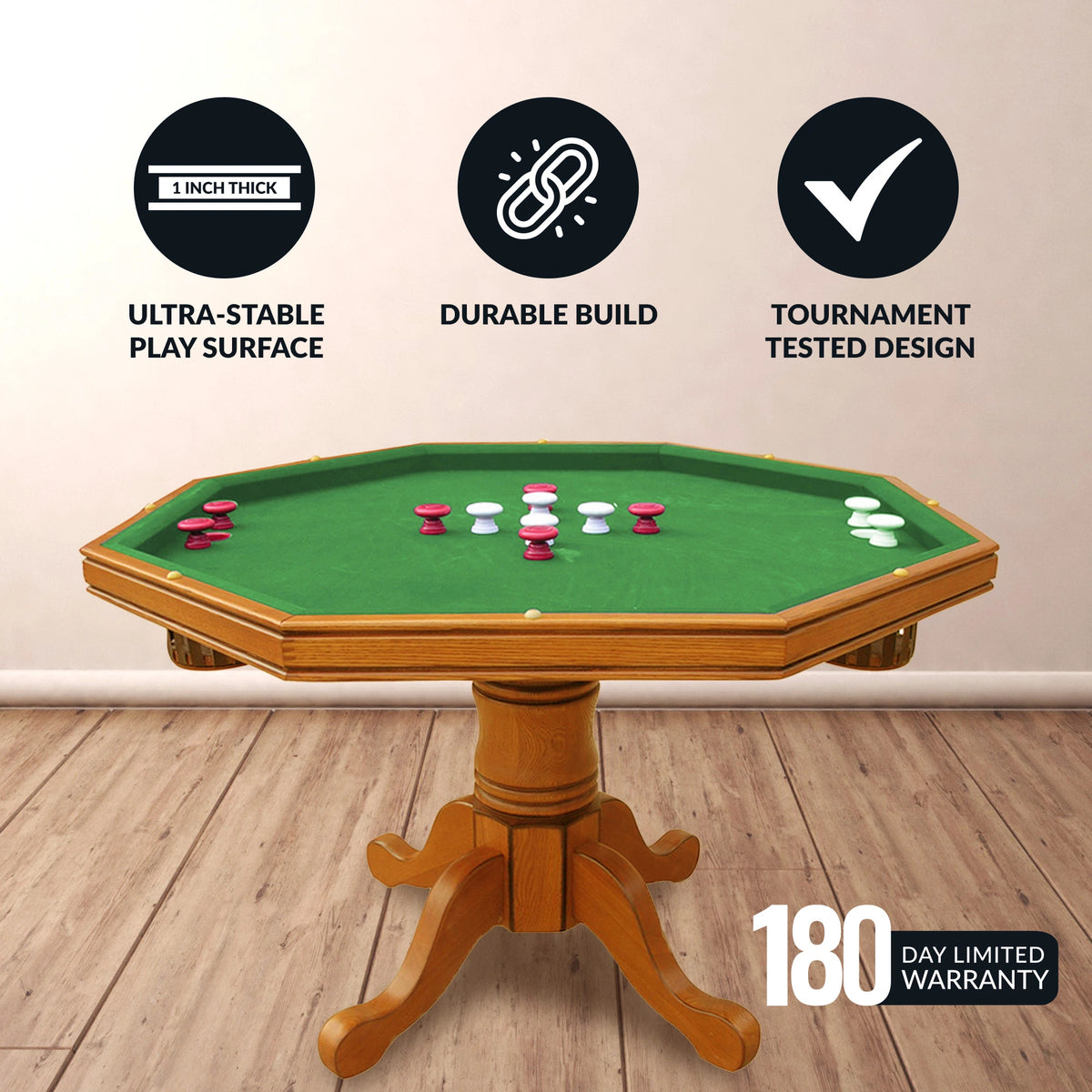 Kingston Oak 3-In-1 Poker Table — product view 4