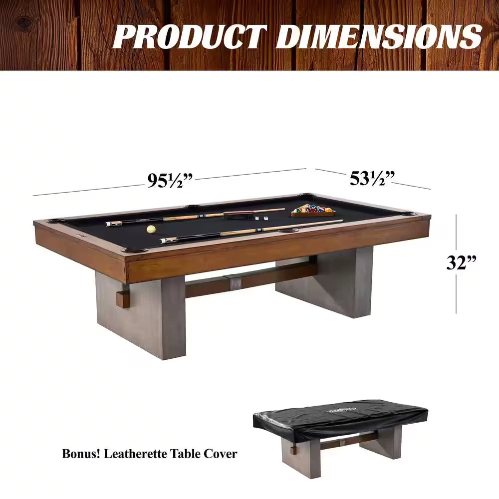 Premium 8 Ft. Slate-Tech Urban Billiard Table with Table Cover, Cue Sticks and Pool Balls — product view 2