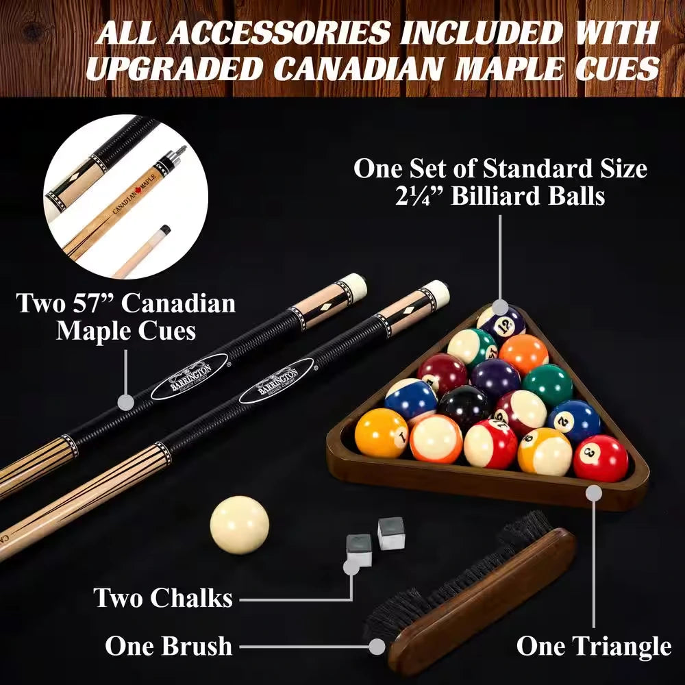 Premium 8 Ft. Slate-Tech Urban Billiard Table with Table Cover, Cue Sticks and Pool Balls — product view 3