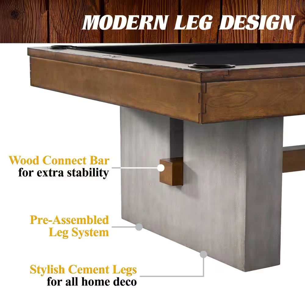 Premium 8 Ft. Slate-Tech Urban Billiard Table with Table Cover, Cue Sticks and Pool Balls — product view 8